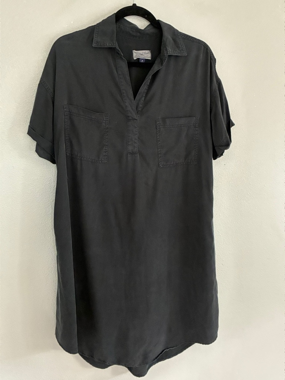 Universal Thread Black Lyocell Shirt Dress Short Sleeve Minimal Women’s Size M